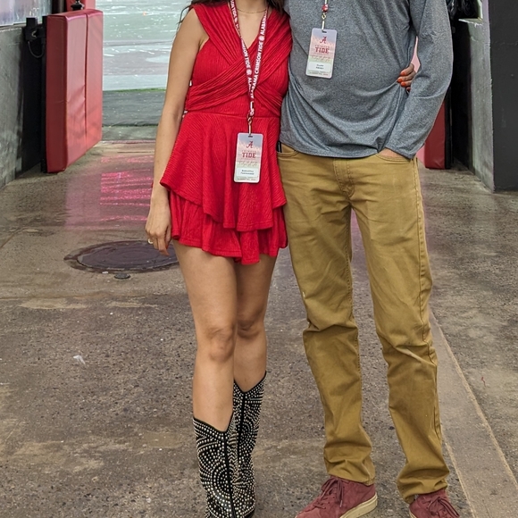 Flowey Red Romper - Picture 1 of 4